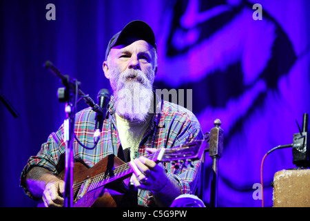 Seasick Steve sur la scène principale à l'arbre, 2011 Festival Larmer UK Banque D'Images