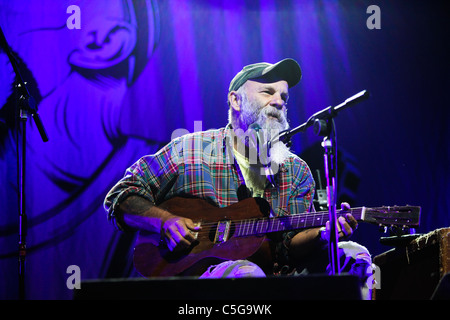 Seasick Steve sur la scène principale à l'arbre, 2011 Festival Larmer UK Banque D'Images