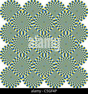 C'est une illusion d'optique - l'cercles concentriques sont en quelque sorte en mouvement Banque D'Images