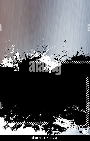 Résumé fond éclaboussure avec des accents de métal brossé et copiez l'espace pour votre texte ou un dessin. Banque D'Images