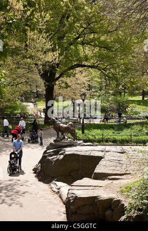 Balto Sculpture, Central Park, NYC Banque D'Images