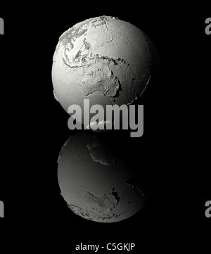 Modèle réaliste de la planète terre sur fond noir, l'Australie, 3D render Banque D'Images