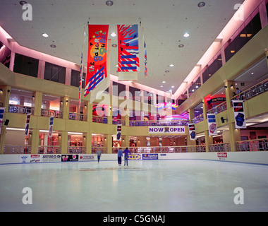 Patinoire au centre commercial Galleria Mall, Al Khaleej Road, Deira, Dubaï, Émirats Arabes Unis Banque D'Images