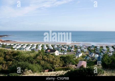 Caravan Park à Pease Bay - Scottish Borders Banque D'Images