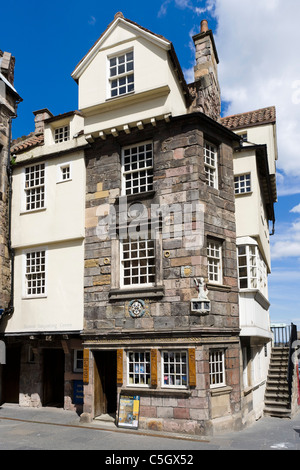15thC historique 'John Knox House', le Scottish Storytelling Centre, Canongate, The Royal Mile, Édimbourg, Écosse, Royaume-Uni Banque D'Images