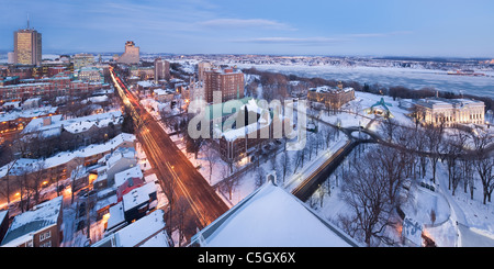 Vue de dessus de la ville de Québec, Canada. Banque D'Images