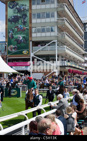 Courses hippiques à l'hippodrome de New York le jour de la course Banque D'Images