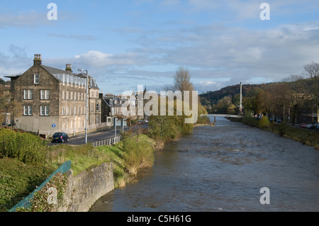 Teviot Rivière à Hawick Banque D'Images