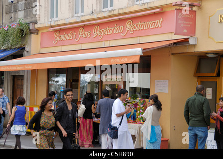 Govinda's Pure Restaurant végétarien à Soho Street, Londres, Angleterre Banque D'Images