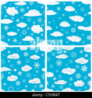 Flocons sans artifices fixés pour l'hiver et Noël Banque D'Images