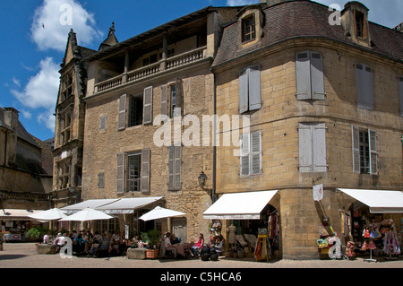 Rue de la Liberte Sarlat-la-Canéda Périgord France Banque D'Images