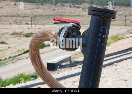 Bio méthane capté à partir d'un site d'enfouissement à Alicante, Costa Blanca, Alicante, Espagne. Banque D'Images