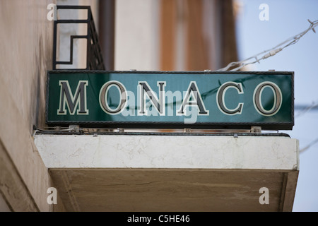 Panneau de l'Hôtel Monaco, Venise, Italie Banque D'Images