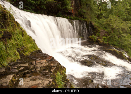 Sgwd Fias Oisans Gwyn, cascade River Mellte, parc national de Brecon Beacons, Pays de Galles, Royaume-Uni Banque D'Images