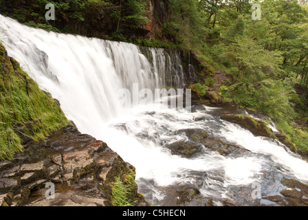 Sgwd Fias Oisans Gwyn, cascade River Mellte, parc national de Brecon Beacons, Pays de Galles, Royaume-Uni Banque D'Images