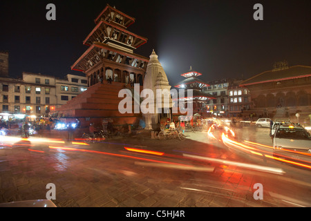 Nuit dans Durbar Square, Katmandou, Népal Banque D'Images