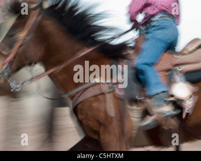 Les concurrents de rodéo se préparer pour le concours de rodéo Tucson de Tucson, Arizona. Banque D'Images