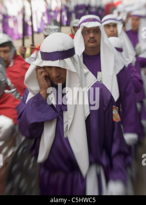 À l'occasion du Carême à Antigua (La Antigua Guatemala), les célébrations catholiques menant à la Semaine Sainte, les images de Jésus et Banque D'Images