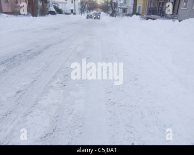 Résultats de l'hiver 2005 de blizzard à Providence, Rhode Island Banque D'Images