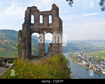 Ruine, Grevenburg ueber Traben-Trarbach, Mosel, ruine, Grevenburg, Greven château, au-dessus, Traben-Trarbach, Moselle Banque D'Images