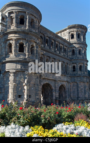 Porta Nigra, Wahrzeichen von Trier und UNESCO Weltkulturerbe, La Porta Nigra, monument, patrimoine mondial de l'UNESCO Banque D'Images