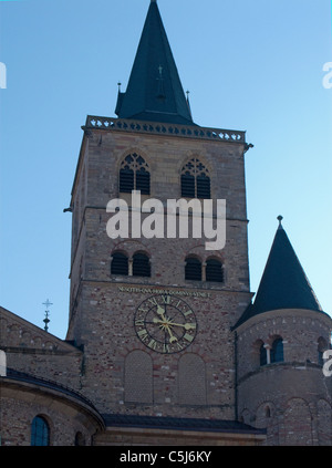 Détail, Turm mit Domuhr, Hohe Domkirche St. Peter zu Trier, tour avec Horloge, Cathédrale de Trèves, Saint Peter, dome Banque D'Images