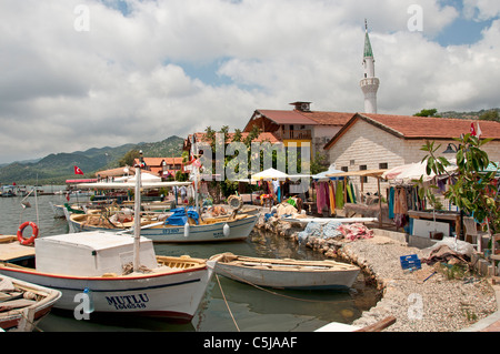 Turquie Port turc Ucagiz bateau pêche mer Banque D'Images