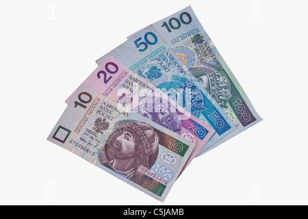 Detailansicht von Polnischer Zloty | photo de détail différents Zloty polonais Banque D'Images