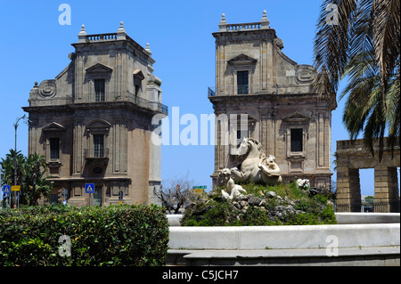 Porta Felice à Palerme, Sicile, Italie Banque D'Images