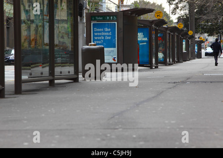 Ligne de bus s'arrête dans George Street Sydney CBD Central Business District Sydney Australie Banque D'Images