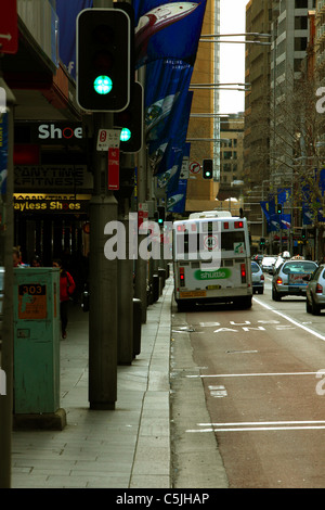 Voie de bus à Sydney CBD Central Business District Sydney Australie Banque D'Images