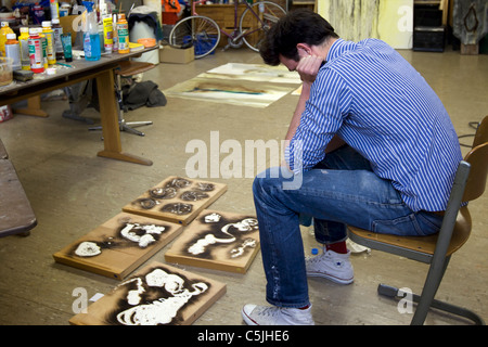 Artiste Fred Vernon au travail Banque D'Images