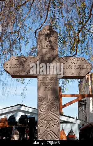 El Pueblo de Nuestra Senora La Reina de Los Angeles Sep 4ème trimestre 1791 contre l'espagnol Colonial, Los Angeles, Californie, USA Banque D'Images