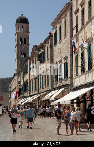 Le Stradun, Dubrovnik, Croatie Banque D'Images