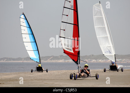 Blokarts à la plage de Zandvoort, Pays-Bas Banque D'Images