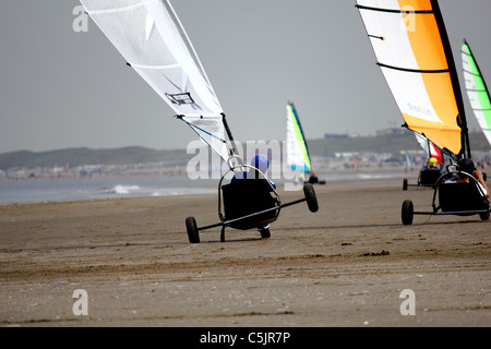 Blokarts à la plage de Zandvoort, Pays-Bas Banque D'Images