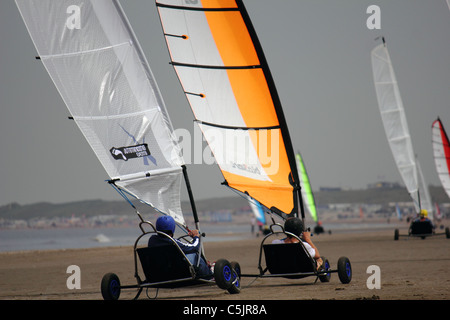 Blokarts à la plage de Zandvoort, Pays-Bas Banque D'Images