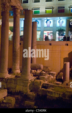 Colonnes romaines en centre-ville, Beyrouth, Liban Banque D'Images