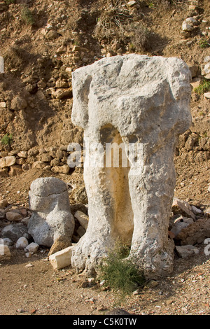 Statue de pierre d'un dieu à Byblos, Liban Banque D'Images