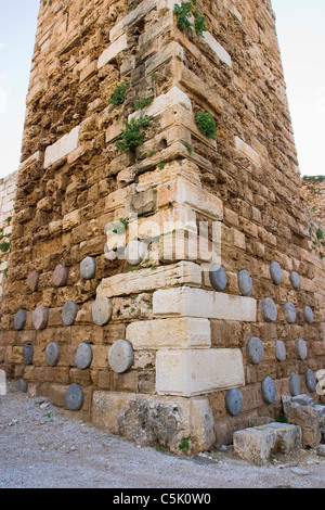 Le château des Croisés de mur construit par les Francs en 12ème siècle, Byblos, Liban Banque D'Images