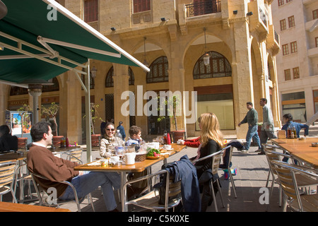 Café en centre-ville, Beyrouth, Liban Banque D'Images