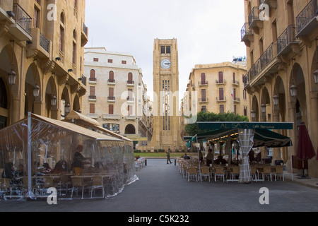 Tour de l'horloge à la place d'Etoile, le centre-ville, Beyrouth, Liban Banque D'Images