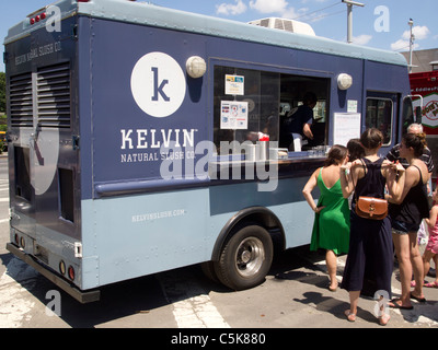 Food Truck Rally, Grand Army Plaza, à Brooklyn, NY, USA Banque D'Images