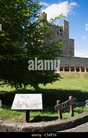 Château de Rochester vu de l 'Boley Hill', Kent, Angleterre. Banque D'Images