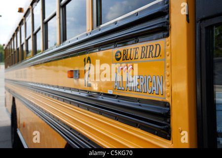 American Bluebird school bus jaune à Nashville Tennessee usa Banque D'Images