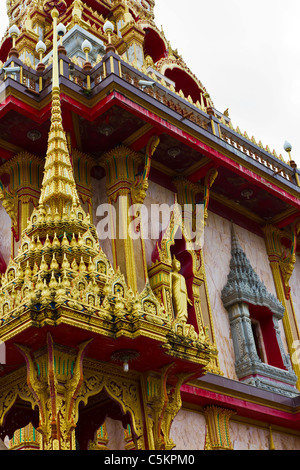 Détail de la Wat Temple de Chalong à Phuket, Banque D'Images