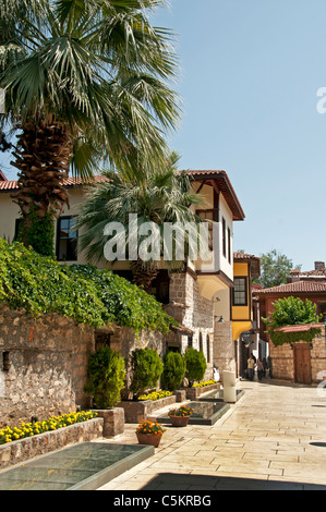 Antalya Turquie vieille maison rue ville ville de Kaleici Banque D'Images