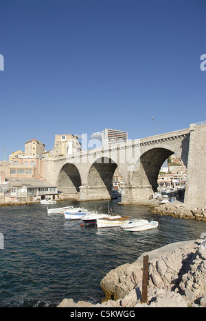 Vallon des Auffes Marseille Port Côte d'Azur France Banque D'Images