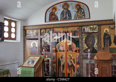 Intérieur de l'église orthodoxe en monastère de Valamo à heinävesi, Karelia, Finlande orientale Banque D'Images