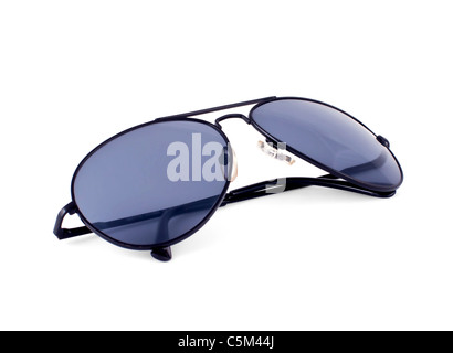 Aviator sunglasses isolé sur fond blanc Banque D'Images